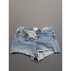 AGOLDE Size 28 Women's Denim Cut-Off Shorts Button-Fly Blue Frayed